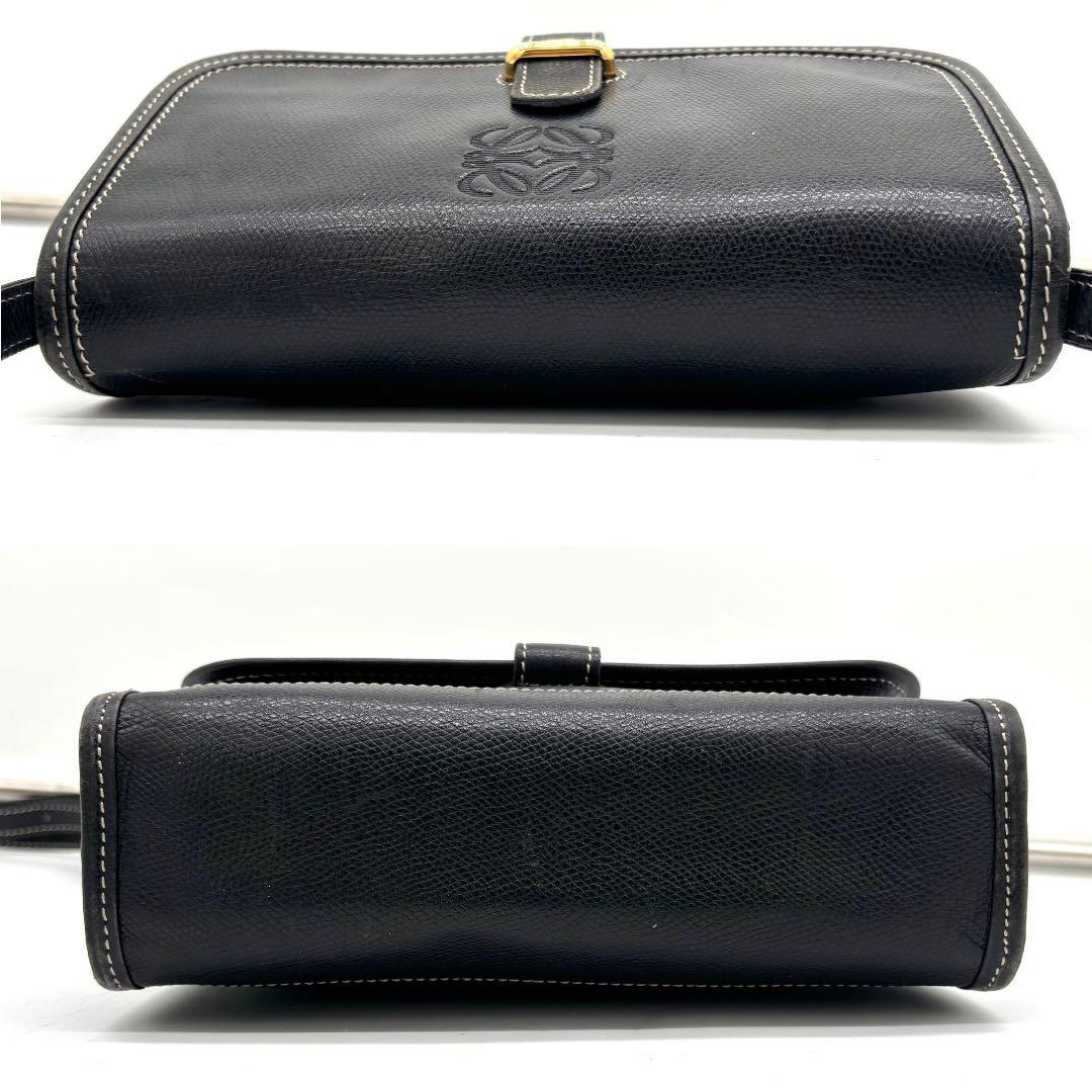 LOEWE ロエベ ショルダーバッグ アナグラム ロゴ 黒 ブラック レザー