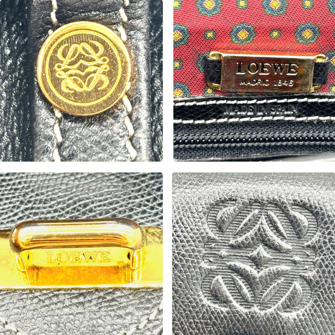 LOEWE ロエベ ショルダーバッグ アナグラム ロゴ 黒 ブラック レザー