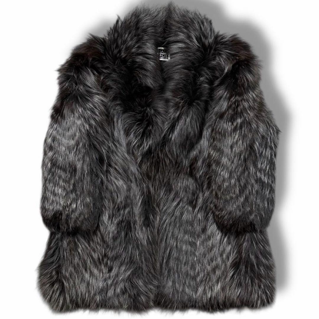 美品 SAGAFOX 毛皮 コート アウター ファー リアル 女優襟 最高級