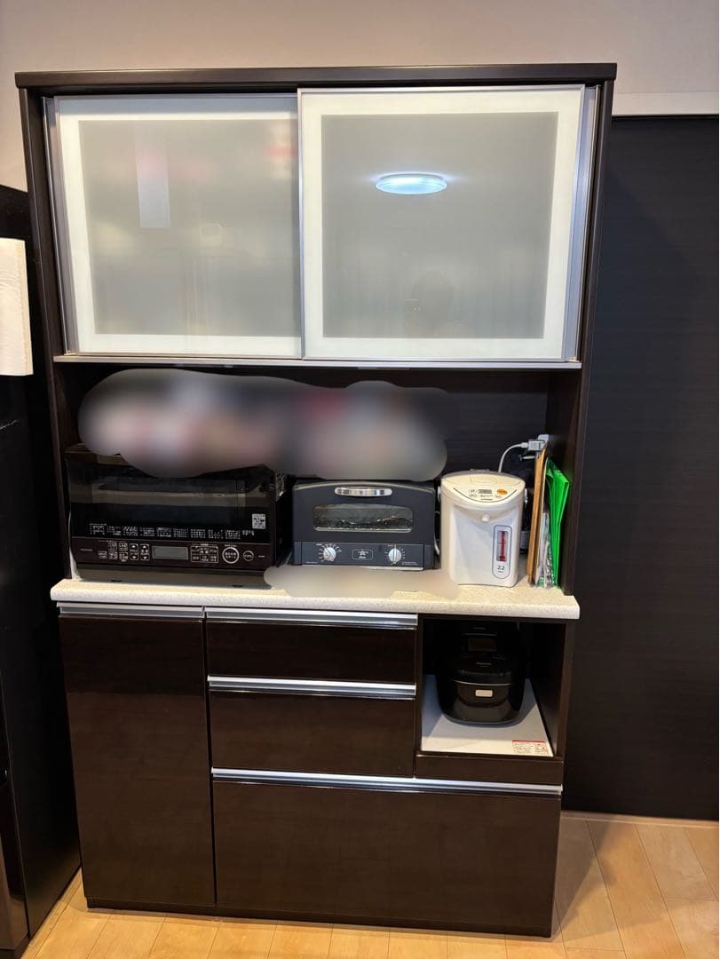 【くろねこナナ】キッチンボード （アルミナ2 120KB DBR）ニトリ