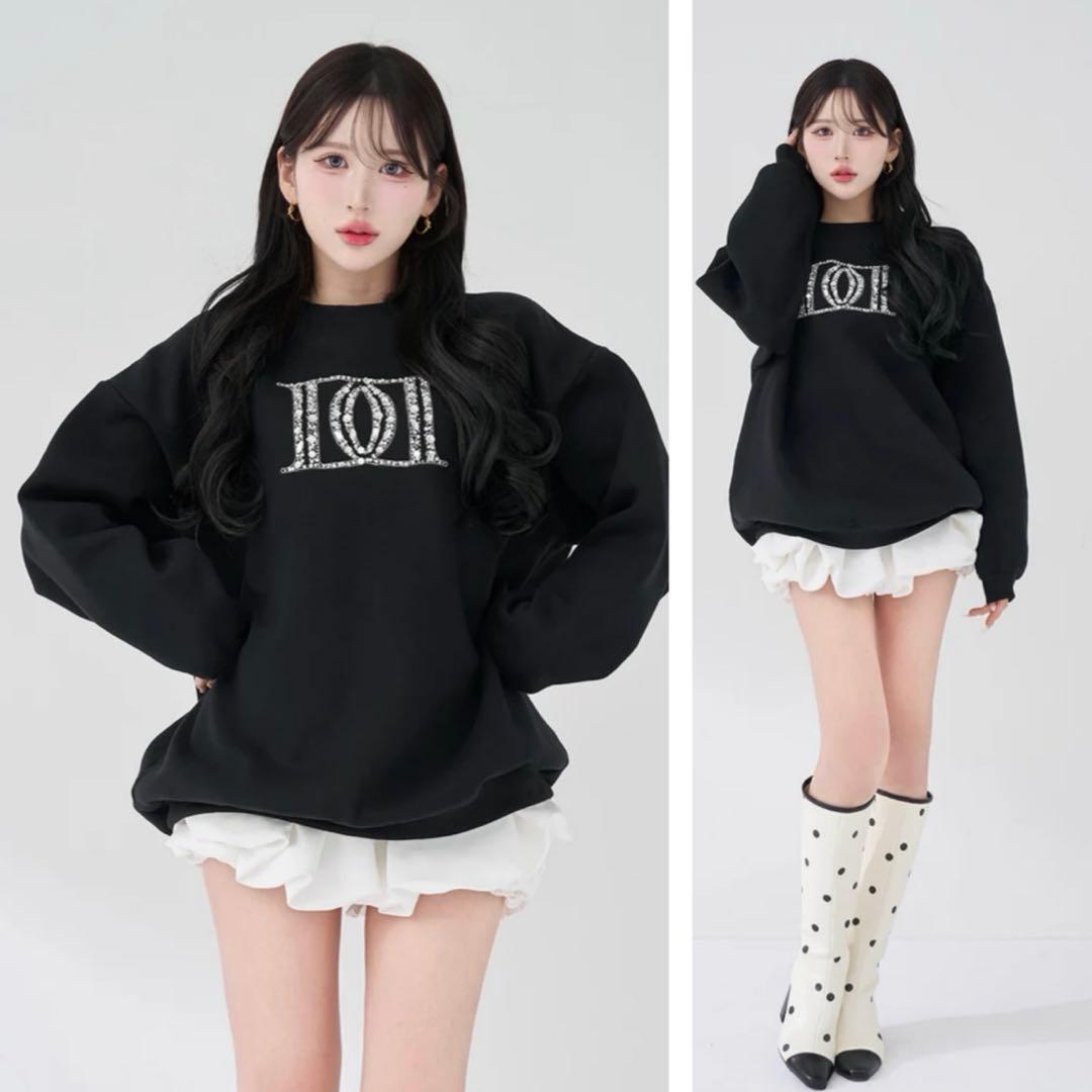 新品・未開封♡Darich♡DDロゴビジュースウェットプルオーバー　BLK