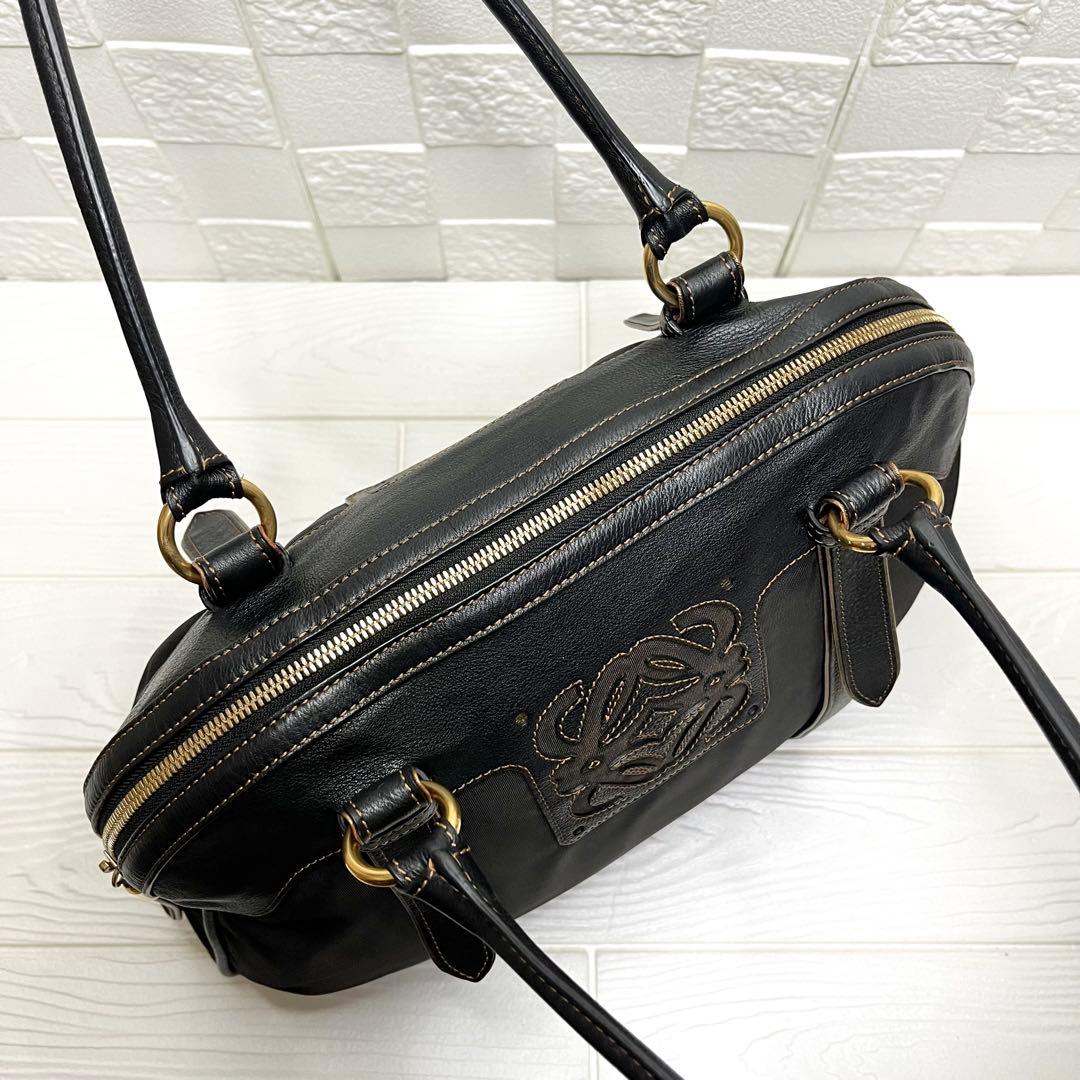 ✨上美品✨☘️LOEWE☘️✨トートバッグ✨肩掛け✨アナグラム✨ナイロンレザー✨