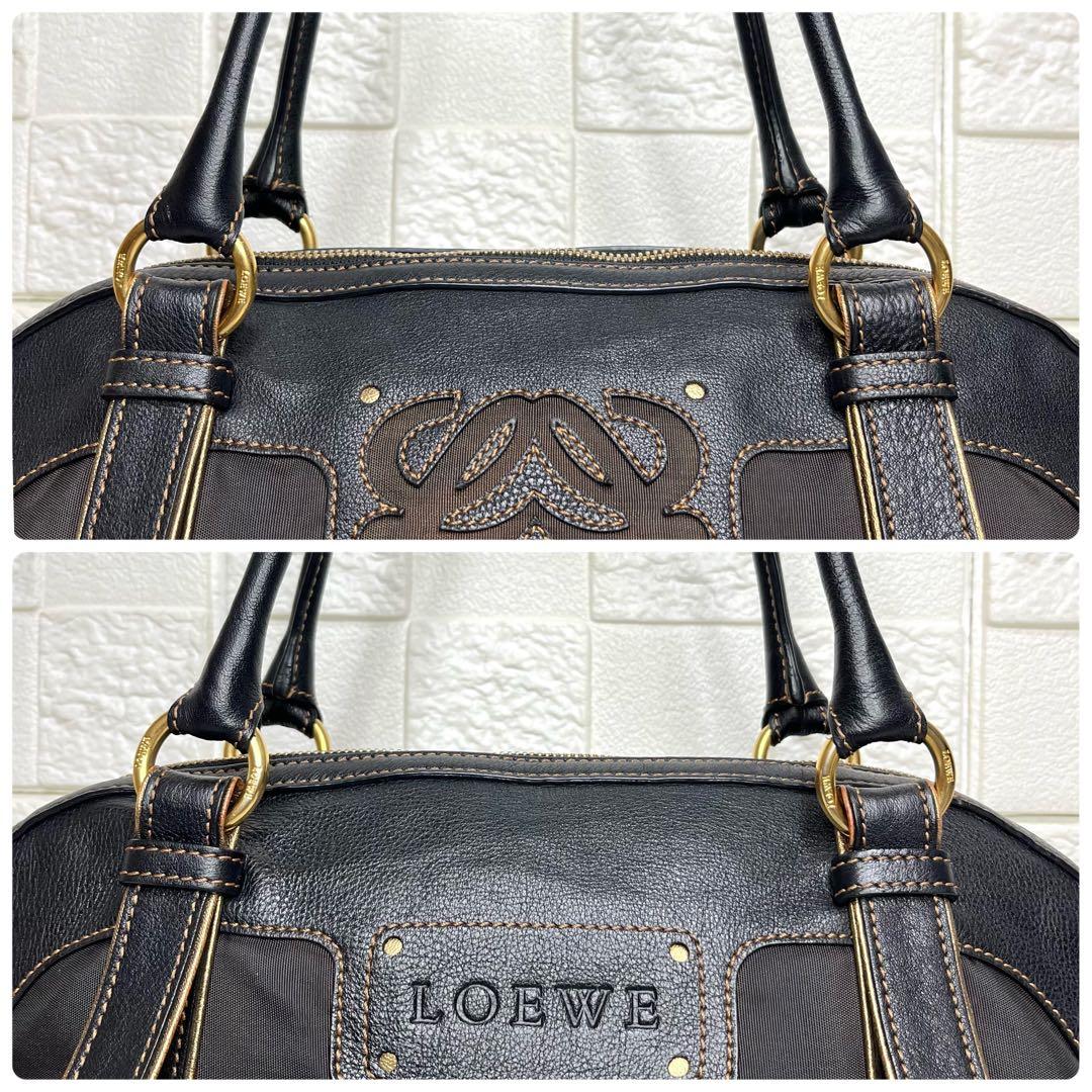 ✨上美品✨☘️LOEWE☘️✨トートバッグ✨肩掛け✨アナグラム✨ナイロンレザー✨
