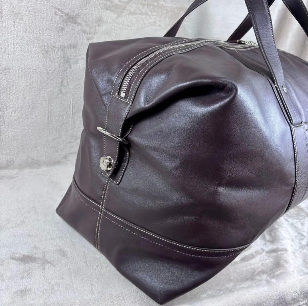 極美品　希少　廃盤モデル　COACH ボストンバッグ　本革レザー　ダークブラウン