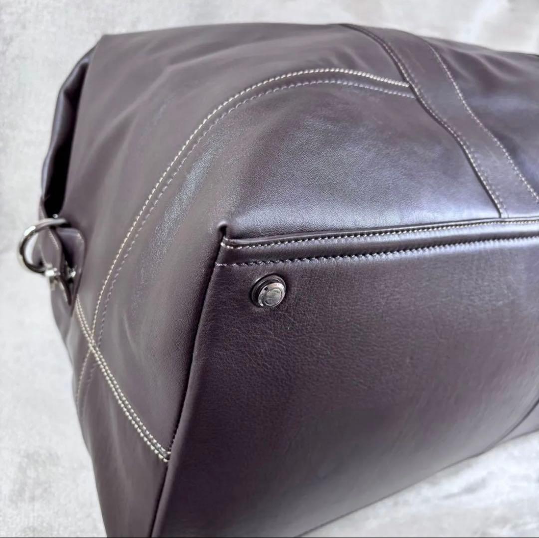 極美品　希少　廃盤モデル　COACH ボストンバッグ　本革レザー　ダークブラウン