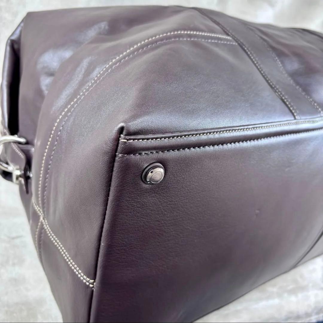 極美品　希少　廃盤モデル　COACH ボストンバッグ　本革レザー　ダークブラウン