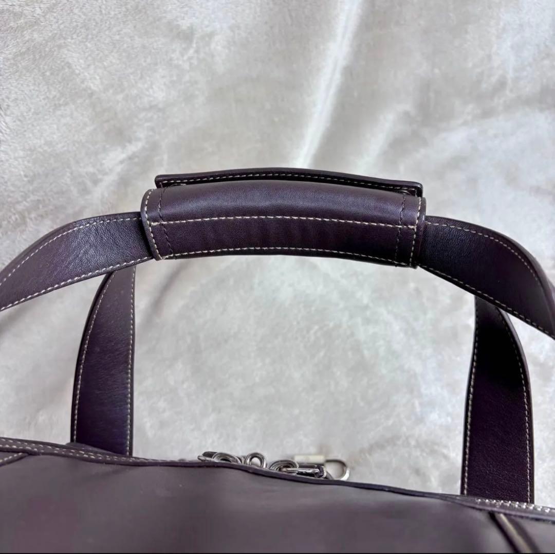 極美品　希少　廃盤モデル　COACH ボストンバッグ　本革レザー　ダークブラウン
