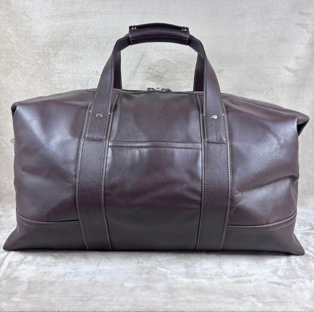 極美品　希少　廃盤モデル　COACH ボストンバッグ　本革レザー　ダークブラウン