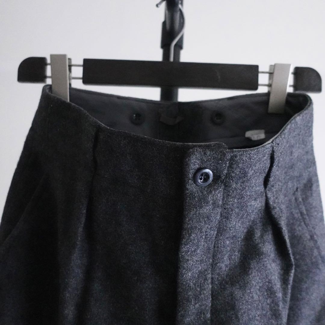 【状態良好】1960s デンマーク軍　ウールメルトン　ワイドトラウザーズ　グレー