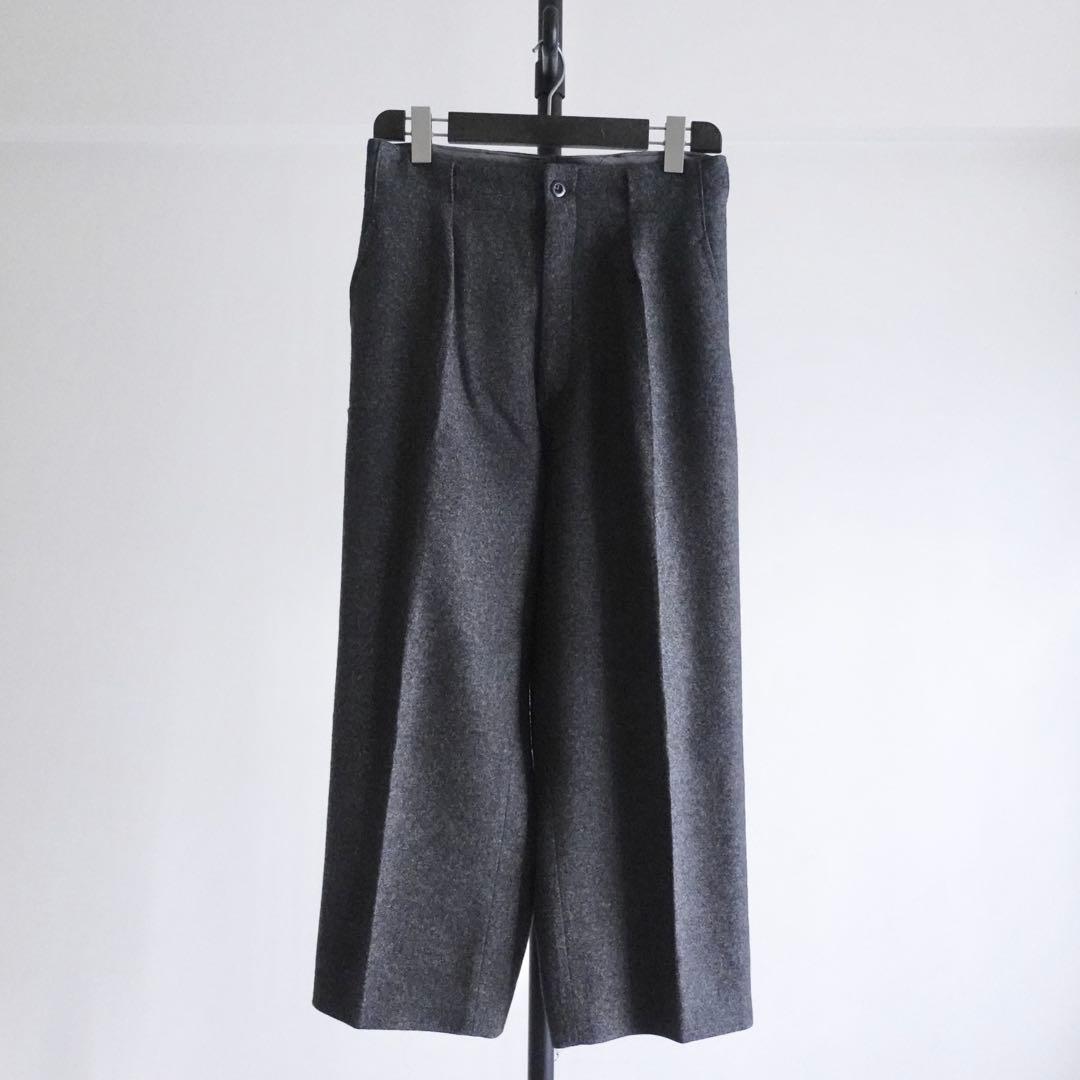 【状態良好】1960s デンマーク軍　ウールメルトン　ワイドトラウザーズ　グレー