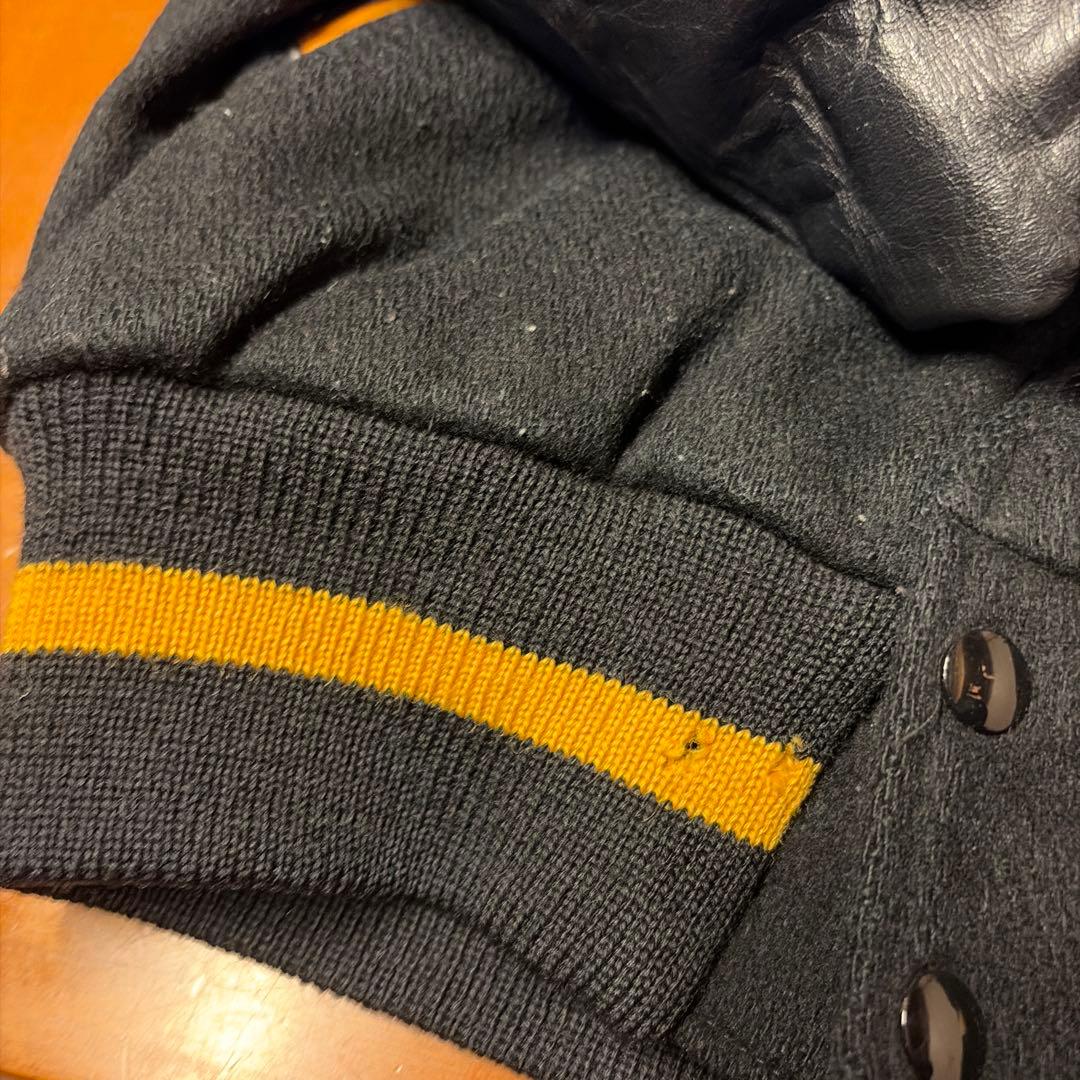 キャッチボール レザー スタジャン ブラック/イエロー