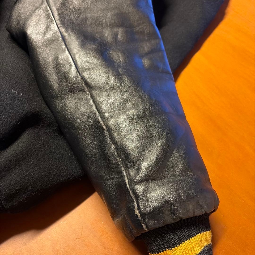 キャッチボール レザー スタジャン ブラック/イエロー