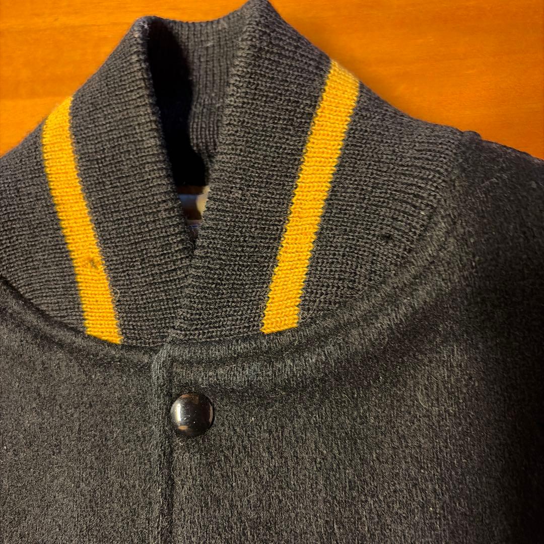 キャッチボール レザー スタジャン ブラック/イエロー