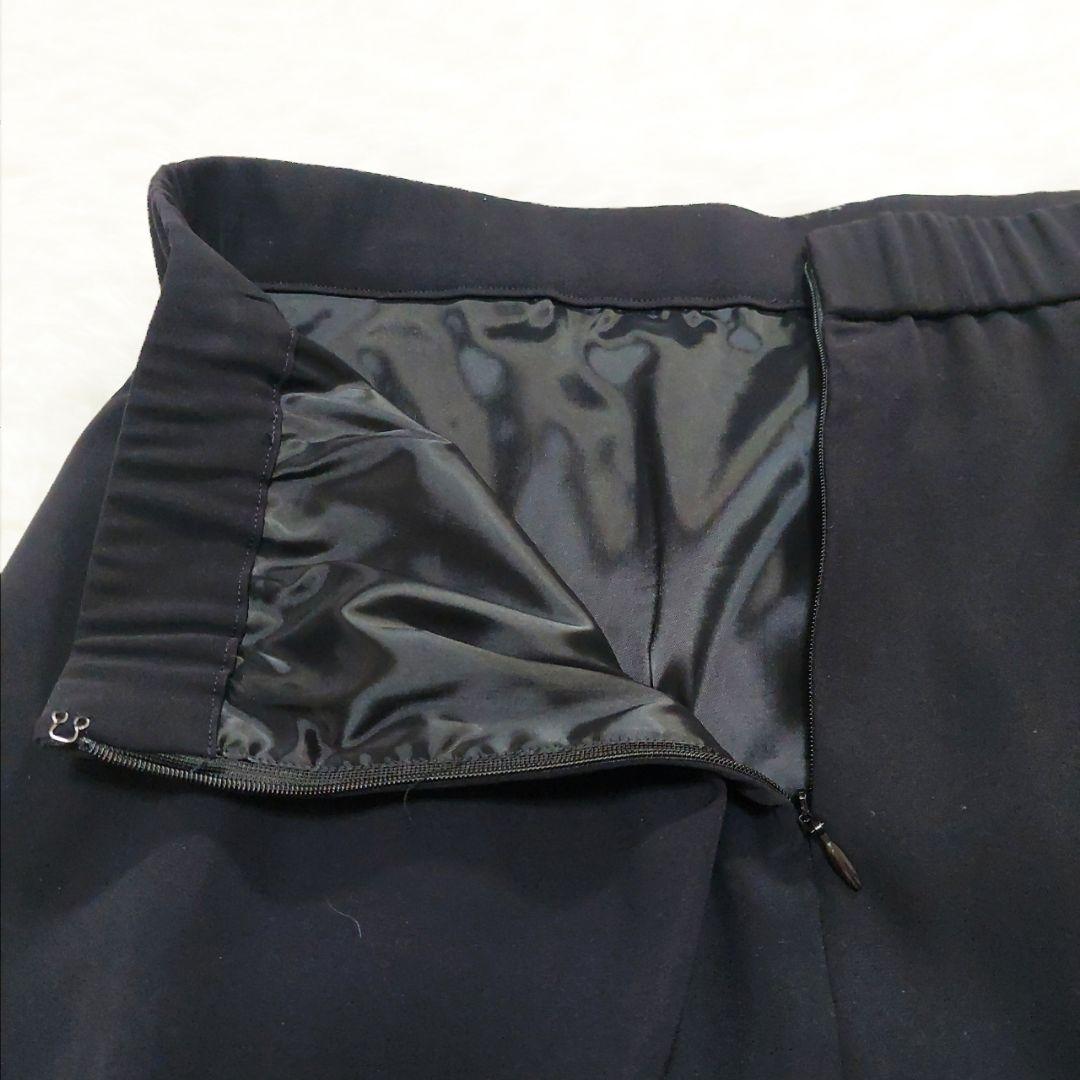 美品 自由区 大きいサイズ 44 洗える ストレッチ ノーカラー セットアップ