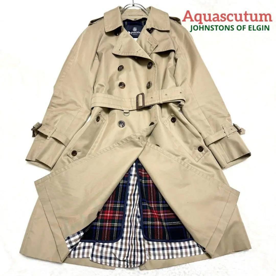 タグ付✨ アクアスキュータム ジョンストンズ ライナー付 トレンチコート M