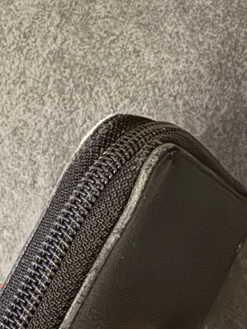 makotoシャネル カメリア ラウンドファスナー 長財布 ブラック