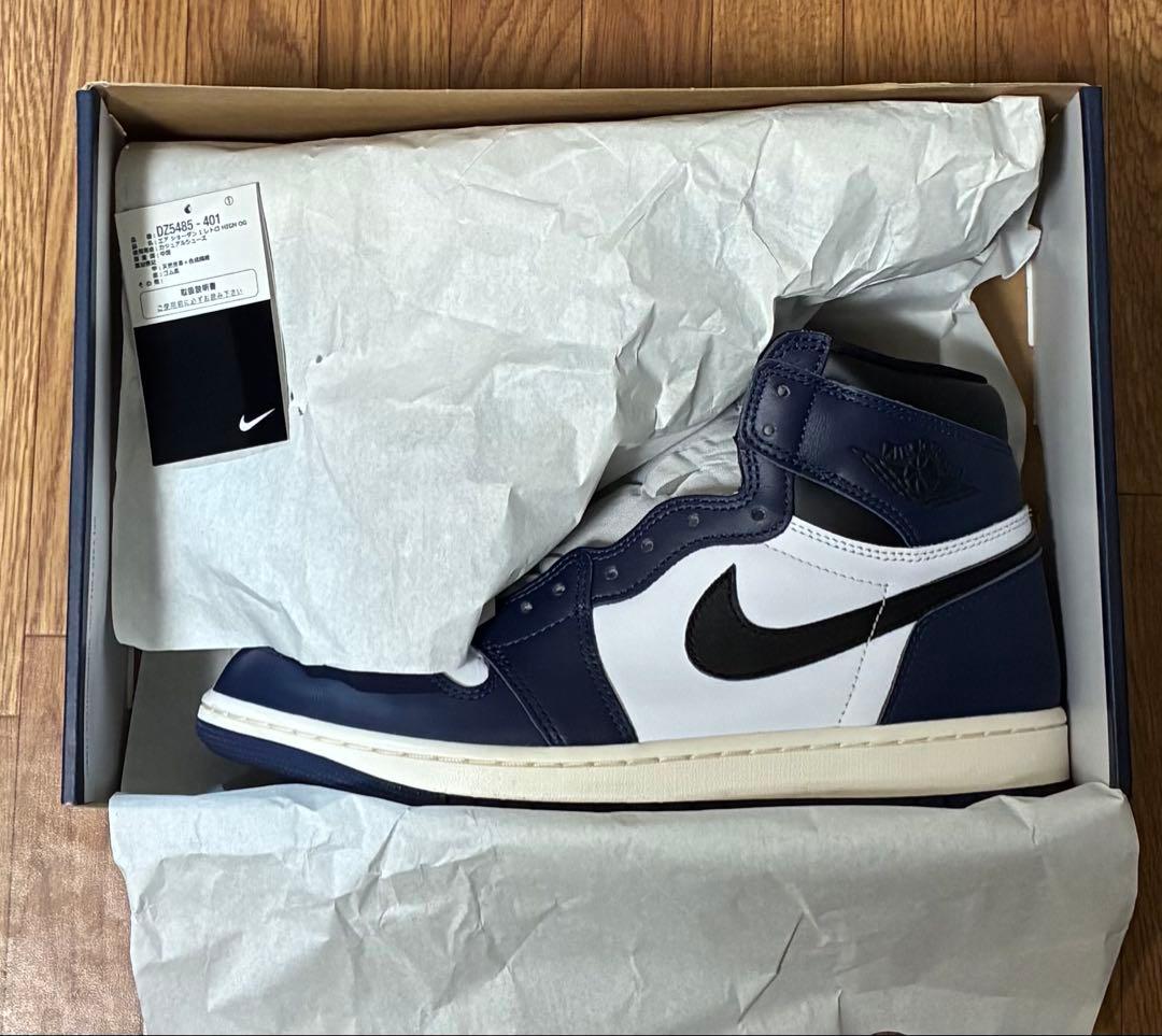 【箱付】ナイキ エアジョーダン1 レトロ ハイOGミッドナイト ネイビー