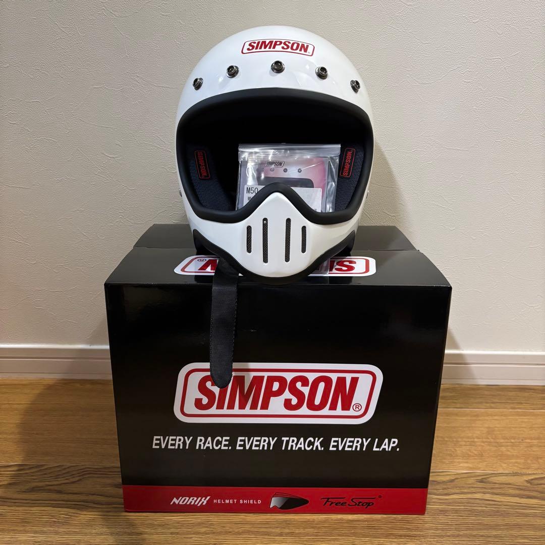 2回着用 SIMSON M50 Mサイズ 57-58cm ゴーグル100%