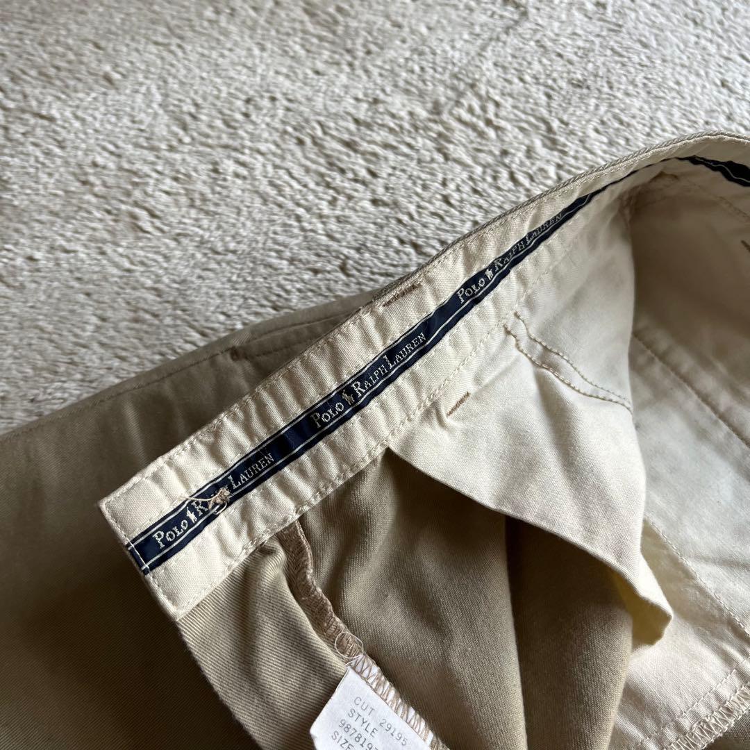 90s Polo ralph lauren チノ　2タック　プリーツ　ベージュ