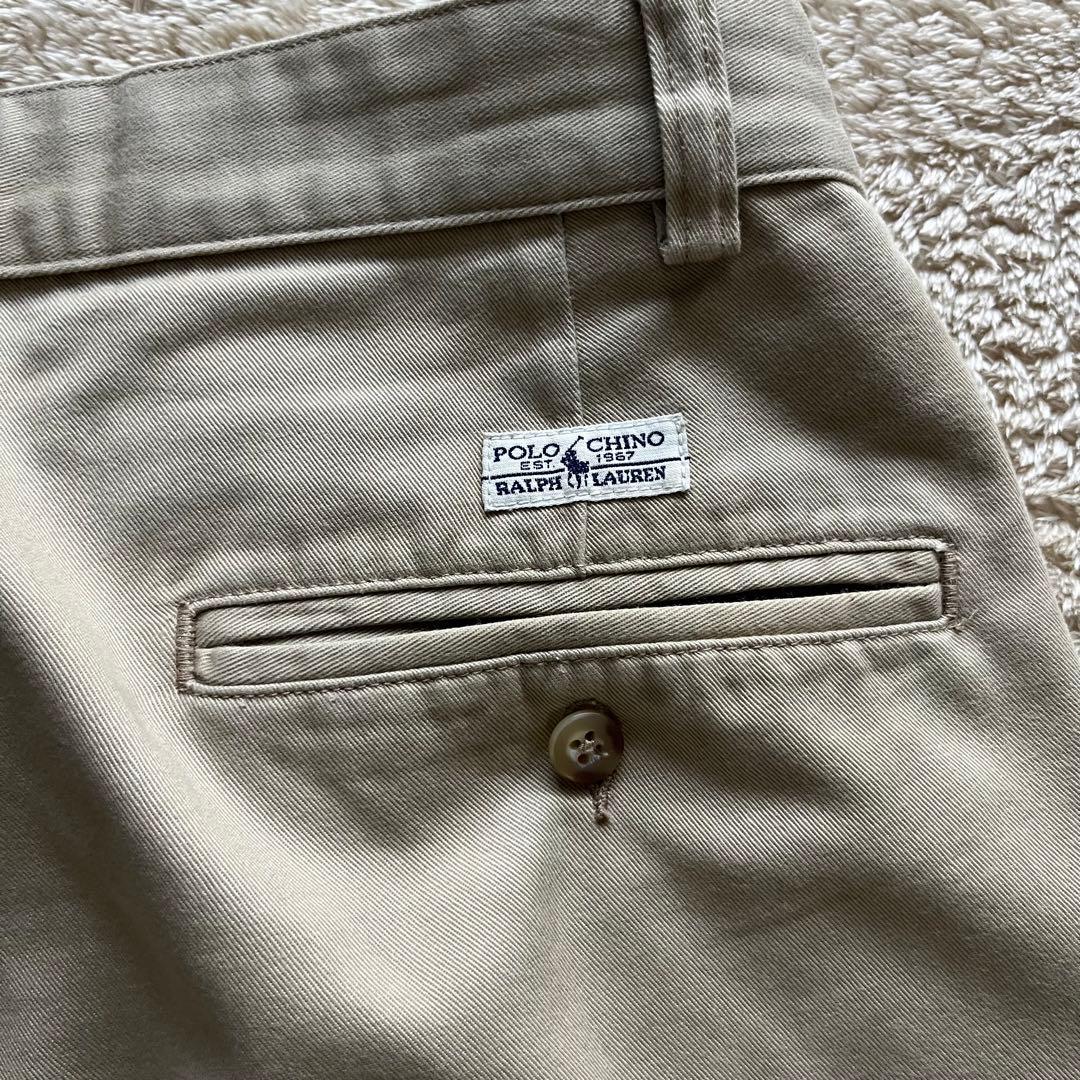 90s Polo ralph lauren チノ　2タック　プリーツ　ベージュ