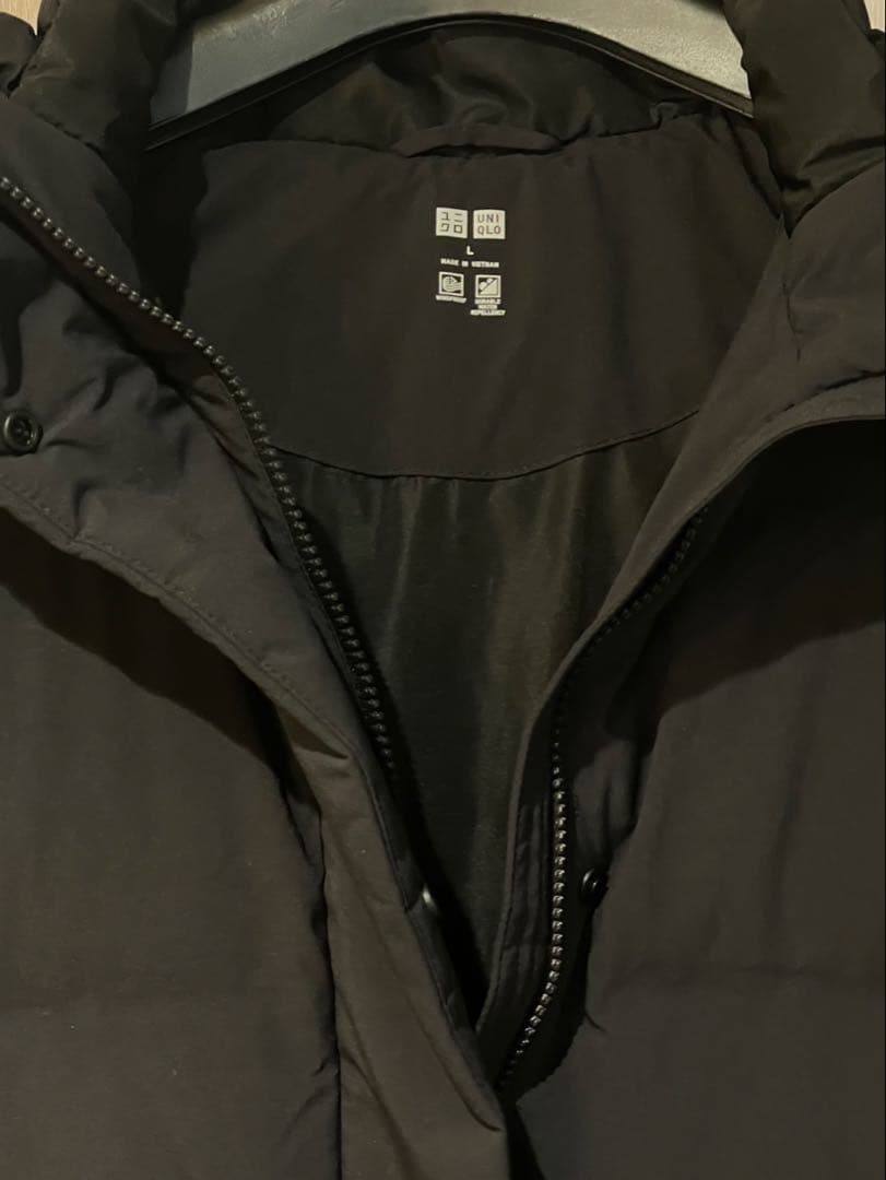 UNIQLO シームレスダウンロングコート　Ｌ　ユニクロ　ブラック　2025