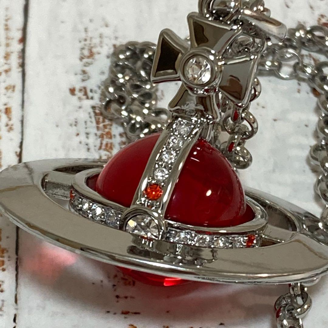 Vivienne Westwood｜スモールオーブネックレス　シルバー×レッド