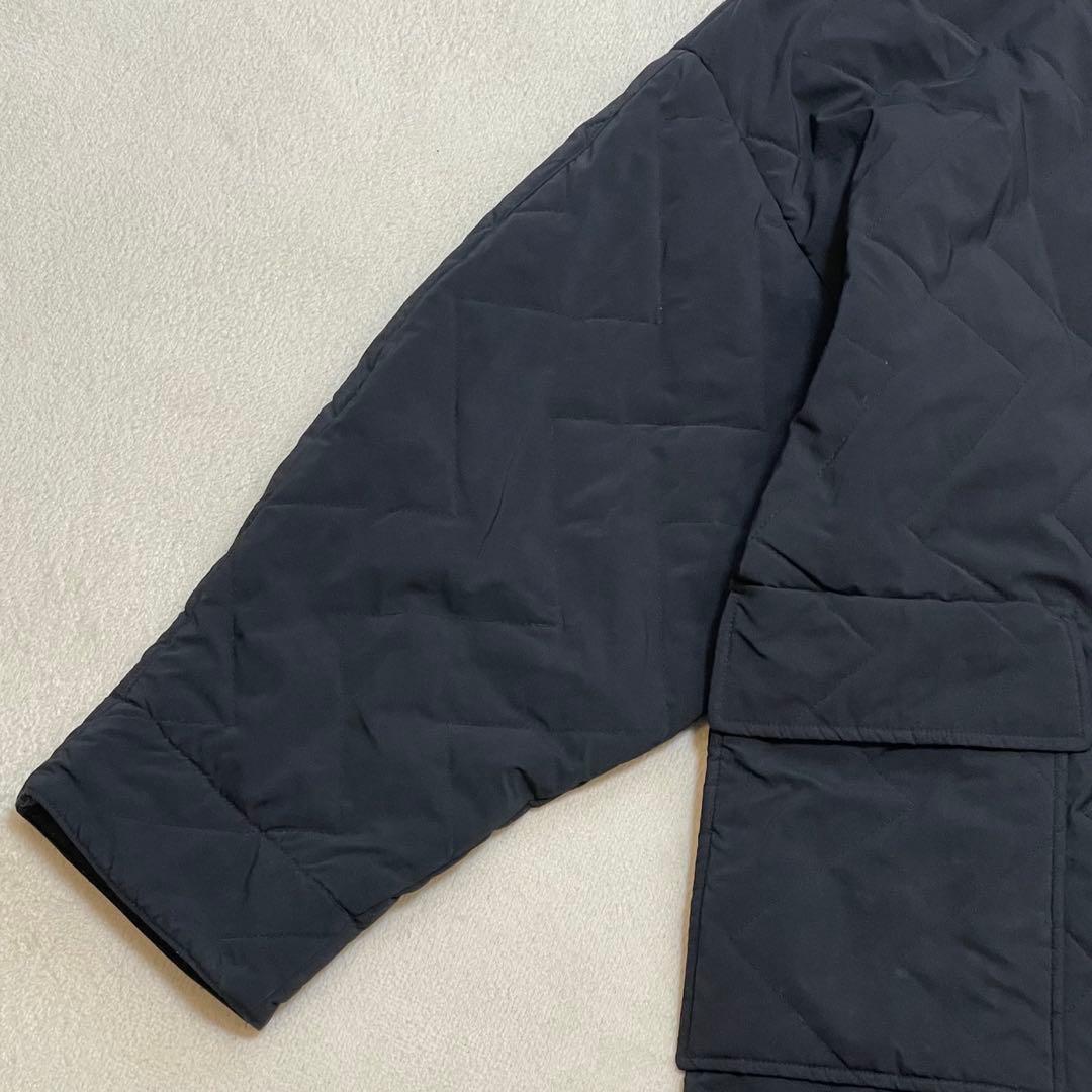 ビアズリー ロングキルティングコート F 中綿 リブ ゆったりめ