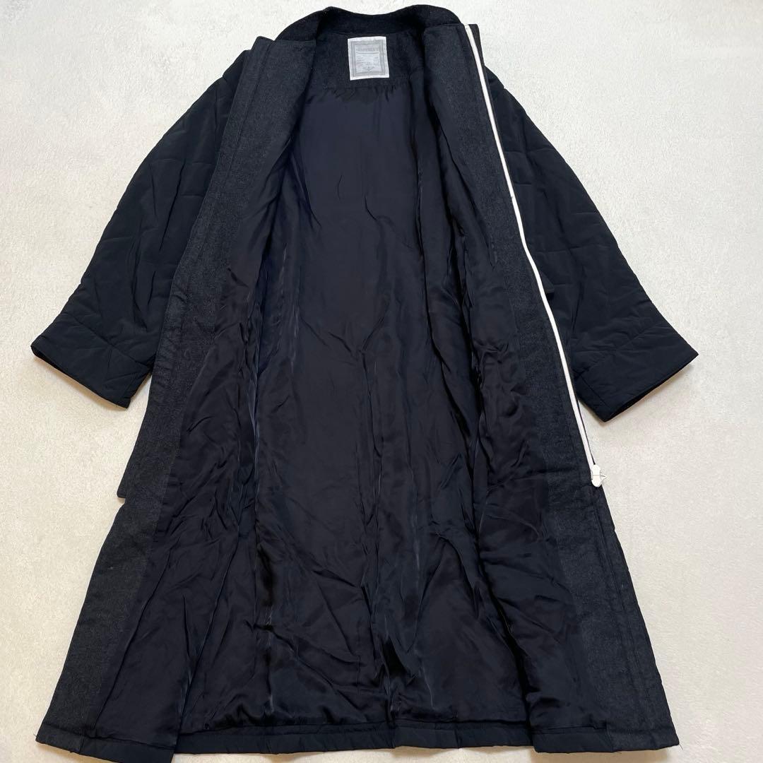 ビアズリー ロングキルティングコート F 中綿 リブ ゆったりめ