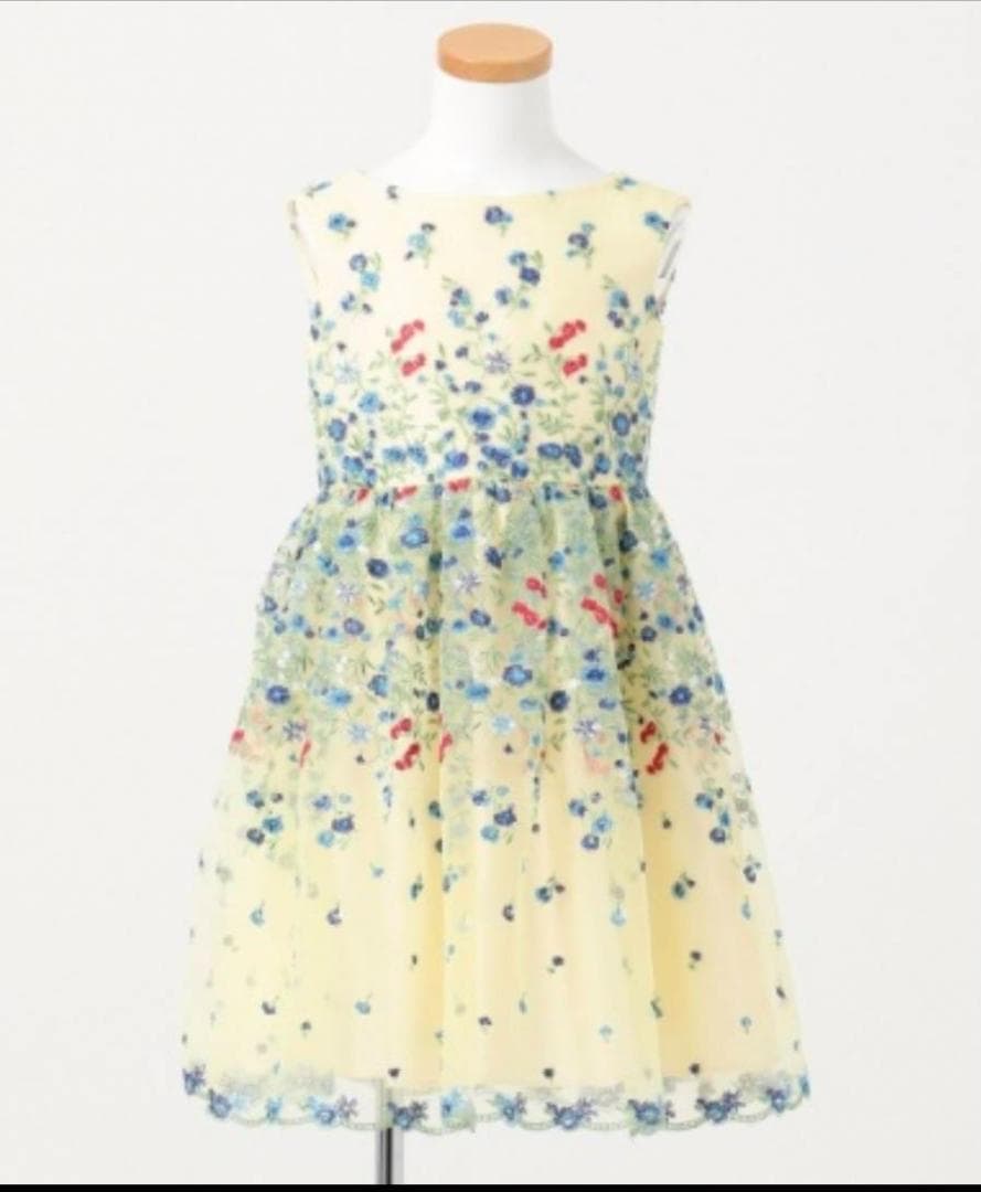 新品　トッカバンビーニ　ワンピース　ドレス　イエロー　花柄　130　3630