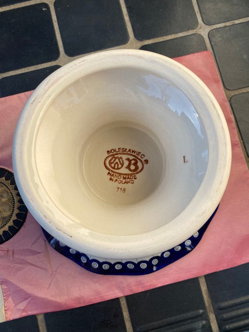 ポーリッシュポタリー[ポーランド食器・陶器] 脚付ボウル