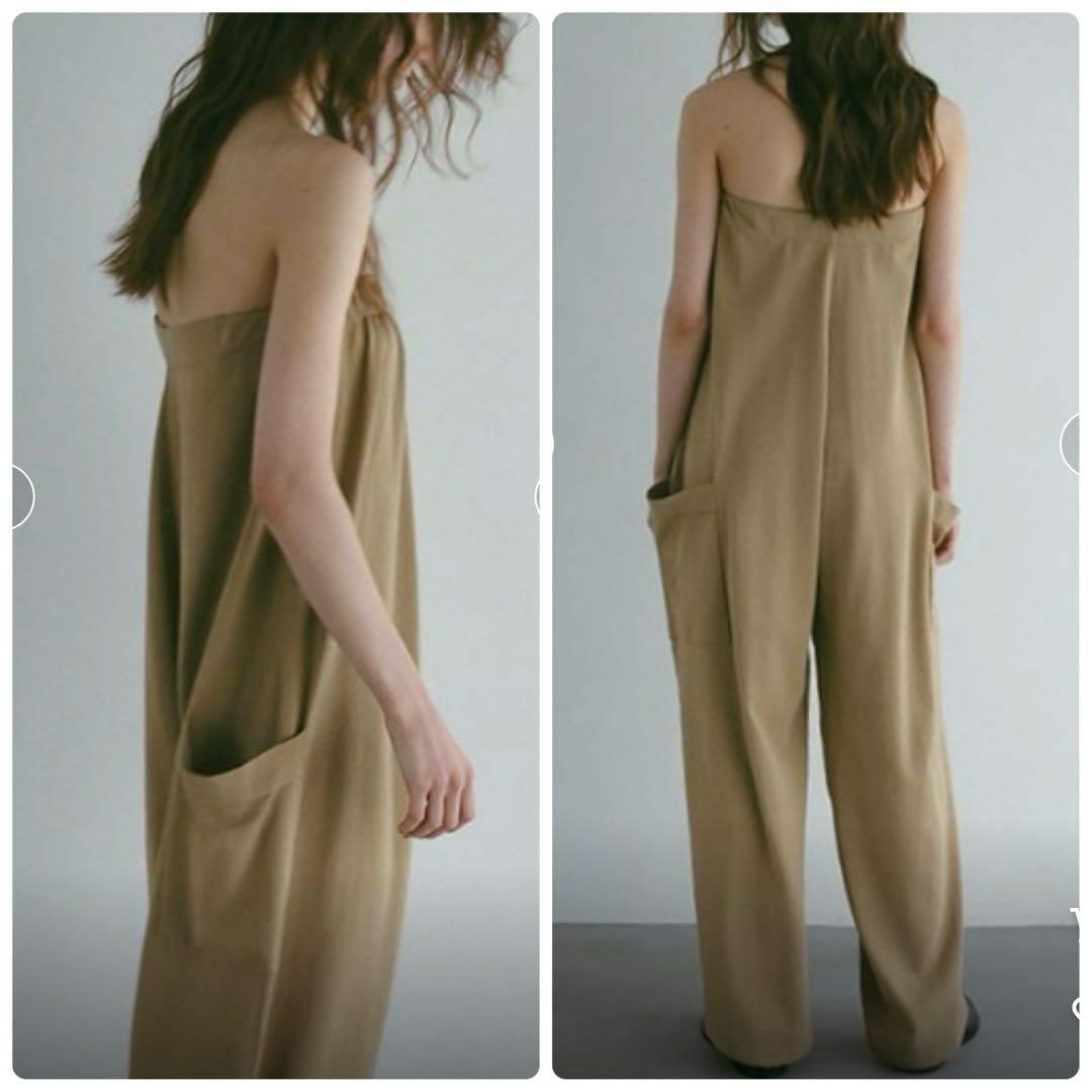 新品　エトレトウキョウ　サイドポケットベアニットオールインワン　ベージュ