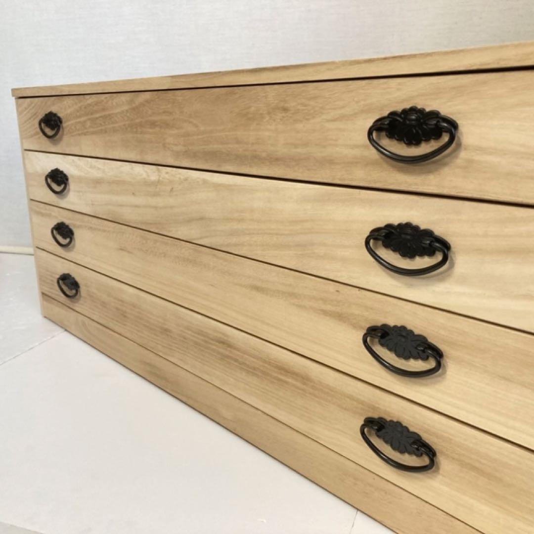 桐 引き出し 箪笥 衣装 ケース チェスト ４段 収納 和風 着物 衣類 木製