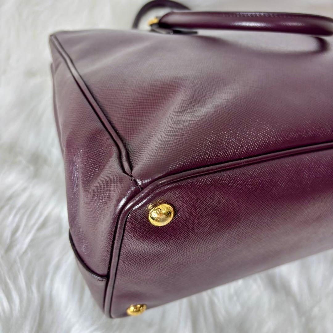 ✨PRADA プラダ ガレリア トートバッグ バーガンディ サフィアーノレザー