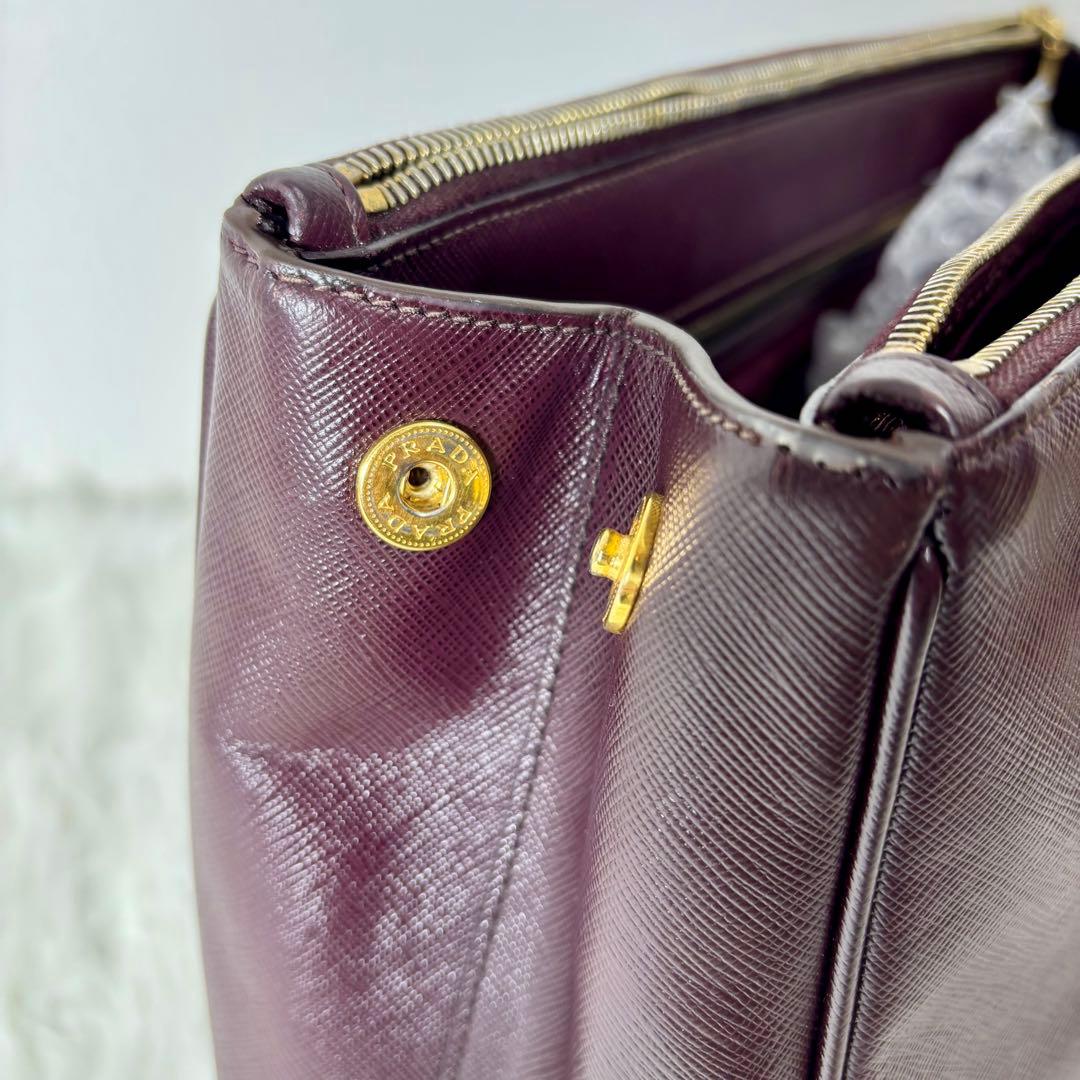 ✨PRADA プラダ ガレリア トートバッグ バーガンディ サフィアーノレザー