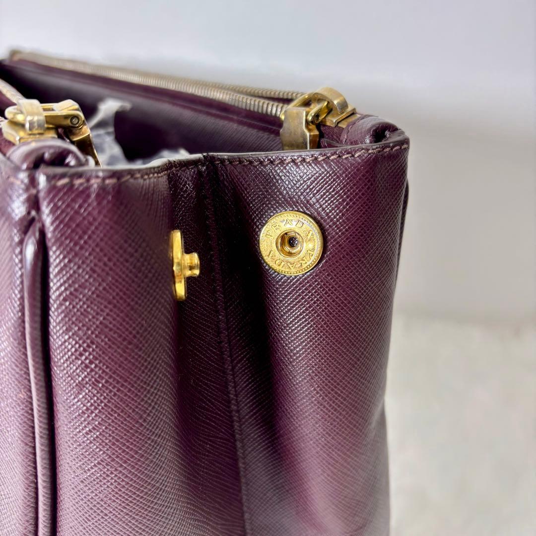 ✨PRADA プラダ ガレリア トートバッグ バーガンディ サフィアーノレザー