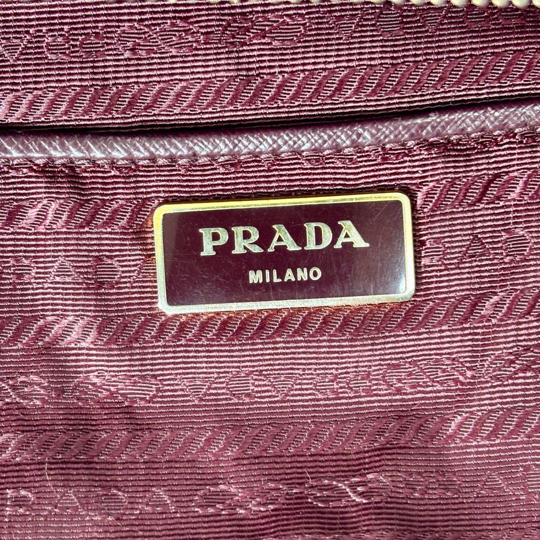 ✨PRADA プラダ ガレリア トートバッグ バーガンディ サフィアーノレザー