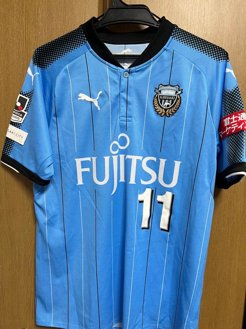 Puma サッカーシャツ 水色 背番号11 YU 川崎フロンターレユニホーム