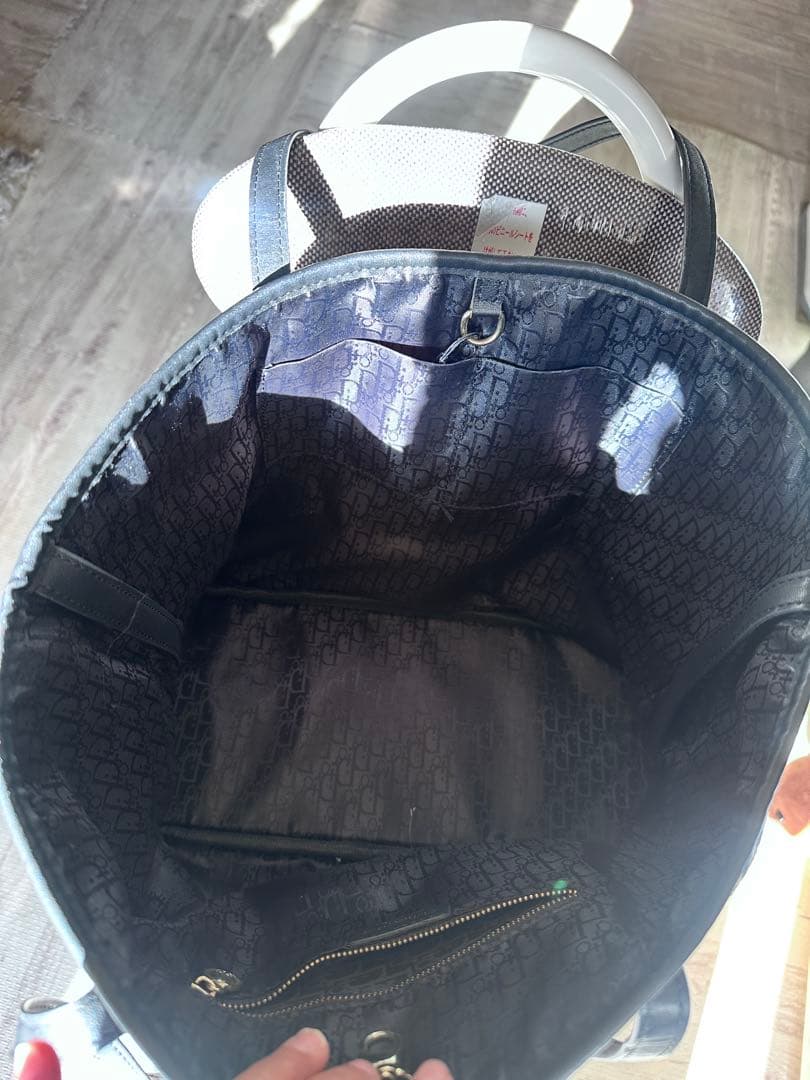 Christian Dior ロゴ トートバッグ グレー/ブラック