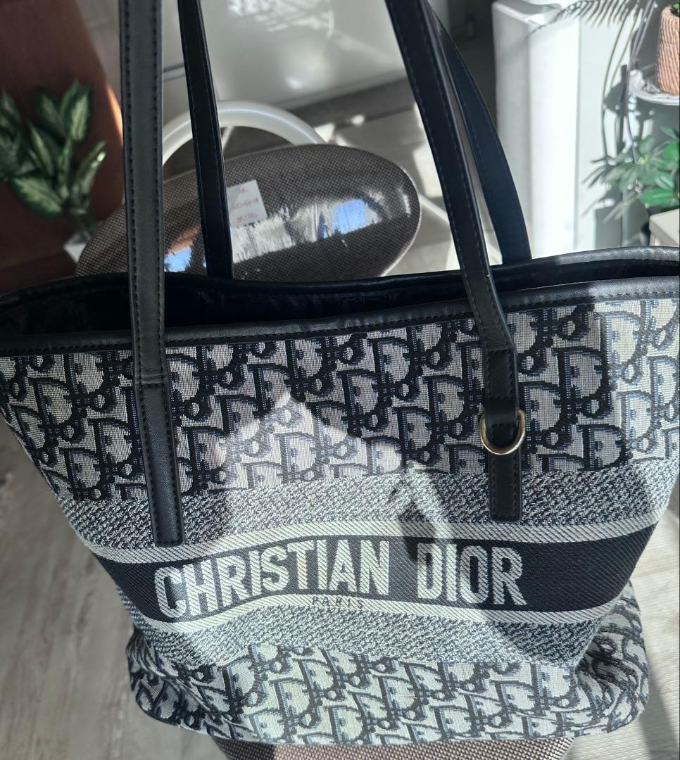 Christian Dior ロゴ トートバッグ グレー/ブラック