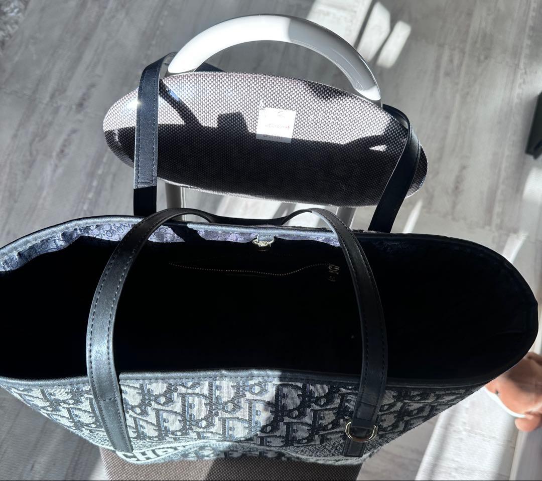 Christian Dior ロゴ トートバッグ グレー/ブラック