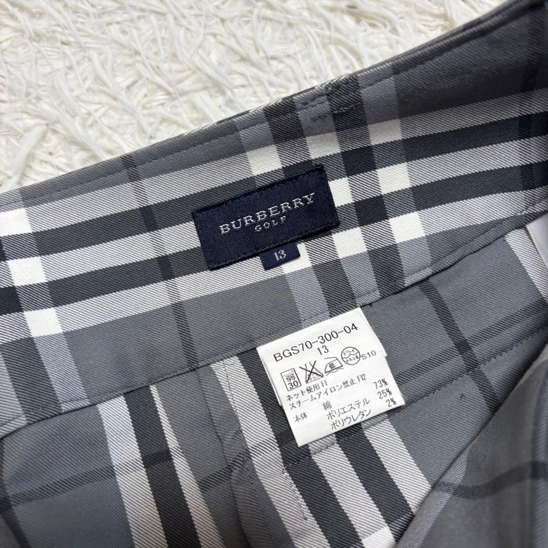美品 13号 XL バーバリーゴルフ ノヴァチェック スカート グレー
