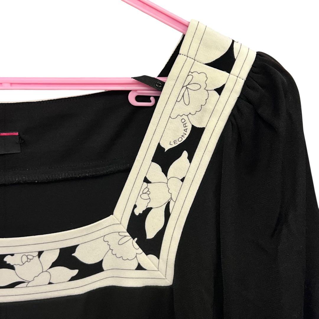 LEONARD FASHION レオナール ファッション ブラック ワンピース