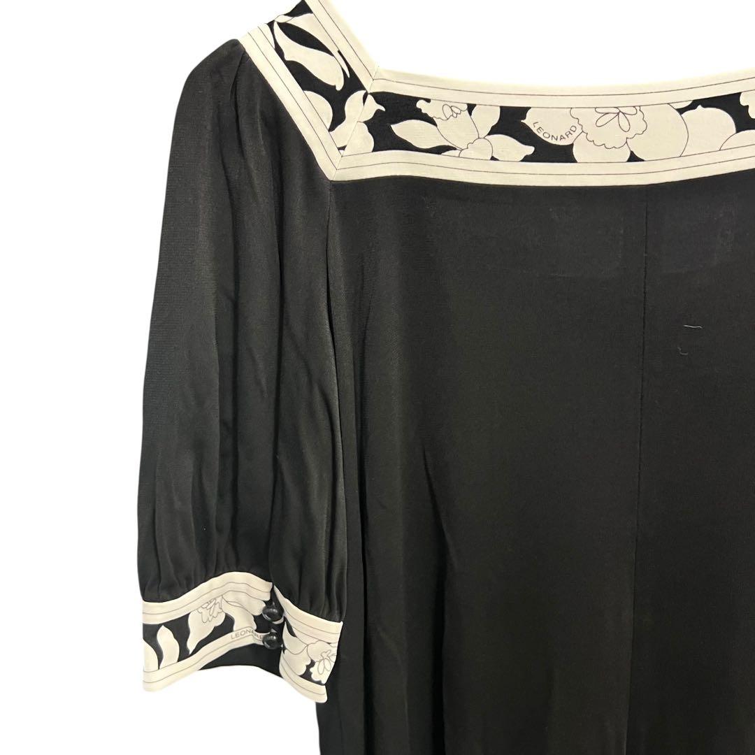 LEONARD FASHION レオナール ファッション ブラック ワンピース