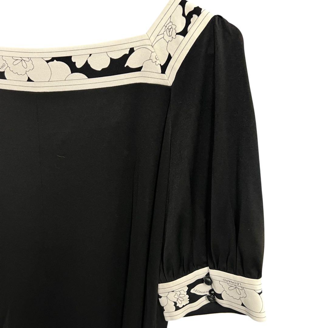 LEONARD FASHION レオナール ファッション ブラック ワンピース