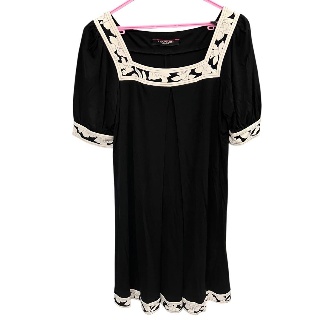 LEONARD FASHION レオナール ファッション ブラック ワンピース