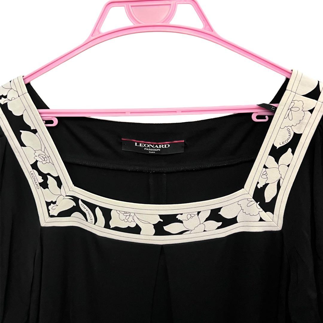 LEONARD FASHION レオナール ファッション ブラック ワンピース