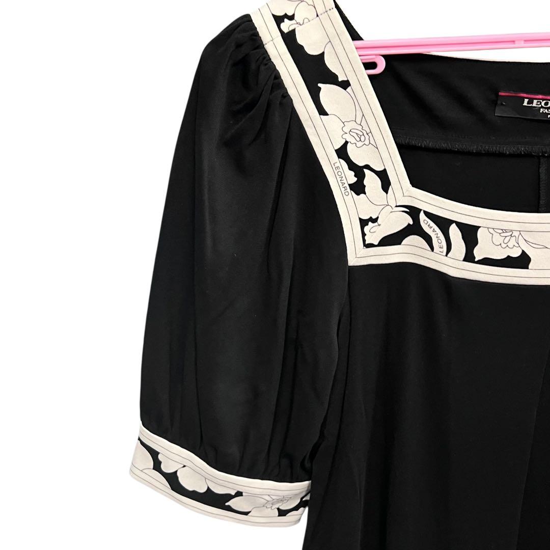 LEONARD FASHION レオナール ファッション ブラック ワンピース