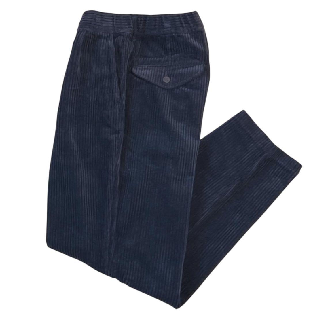 スティルバイハンド 太畝 コーデュロイ スラックス 46 ブラックネイビー 濃紺