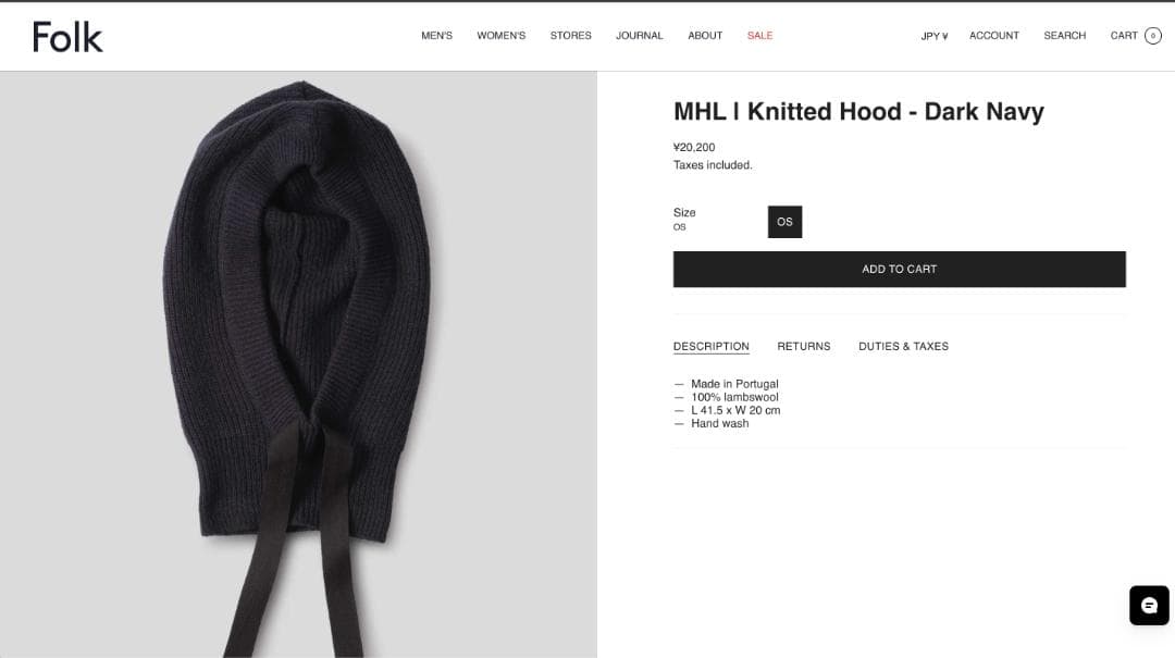 MARGARET HOWELL/MHL ニットフード/ balaclava