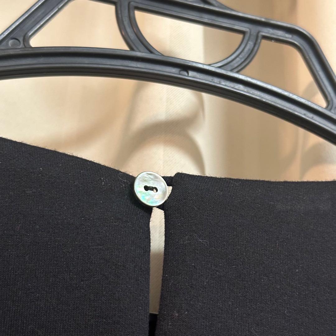 【美品】sono ソーノ フリルカットソー　ブラック　日本製